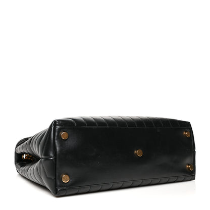 Saint Laurent Calfskin Y Quilted Monogram Large Loulou Chain Satchel Black 4 of 11