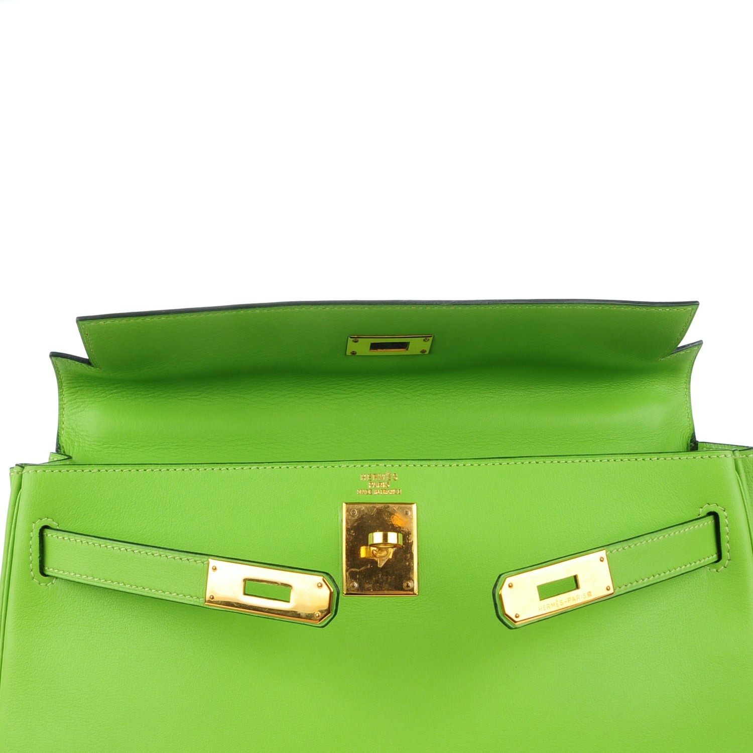 Hermes Veau Gulliver Kelly Retourne 32 Vert Cru 17 of 27