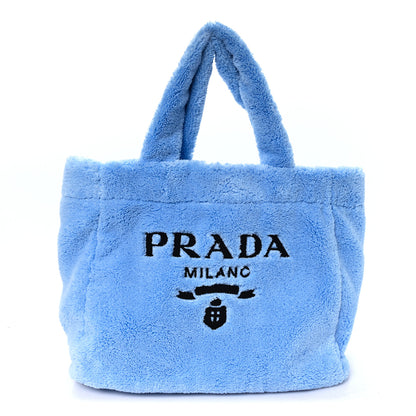 Prada Terry Cloth Tote Bag Celeste Black 1 of 9