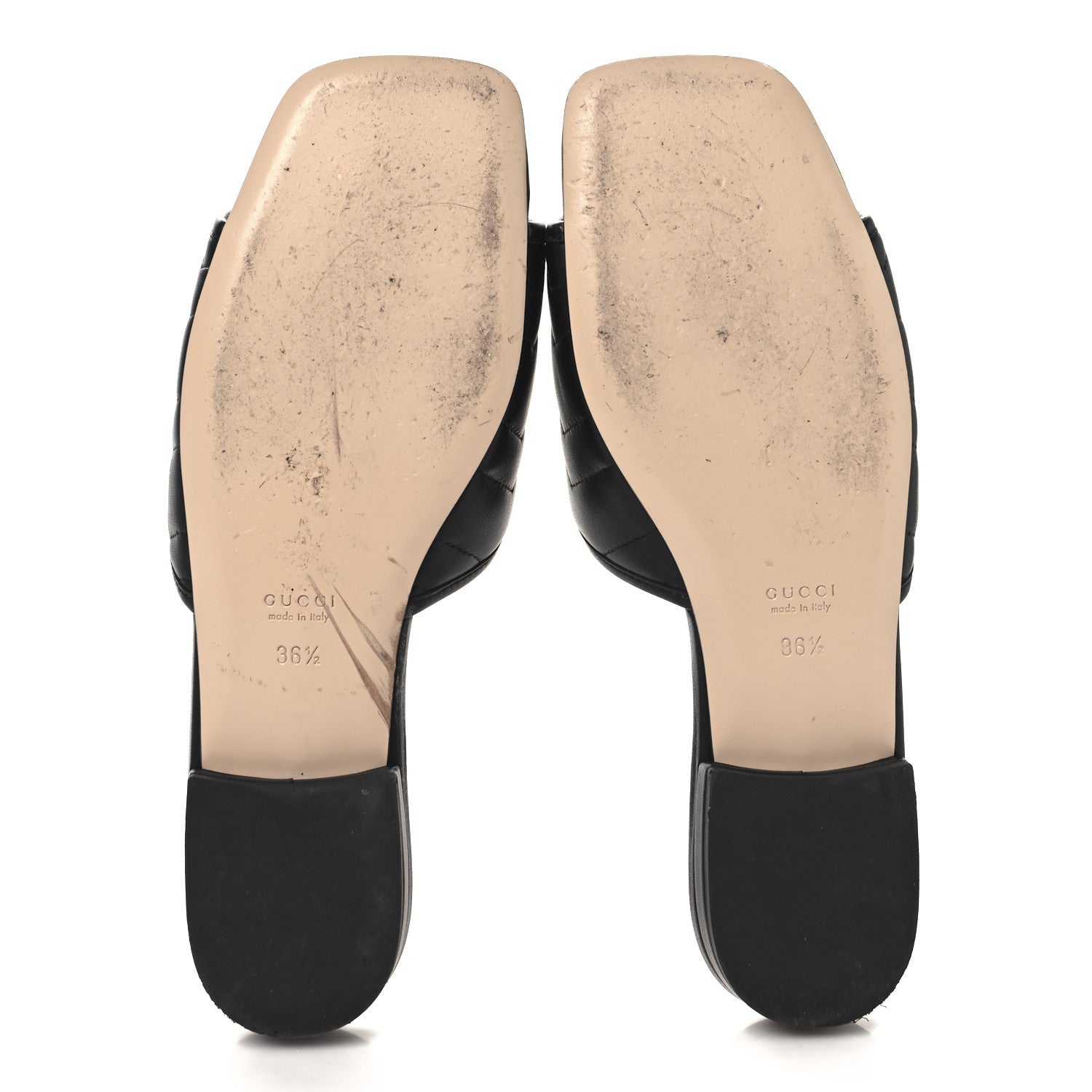 Gucci Nappa Matelasse GG Marmont Flat Slide Sandals 36.5 Black 6 of 9