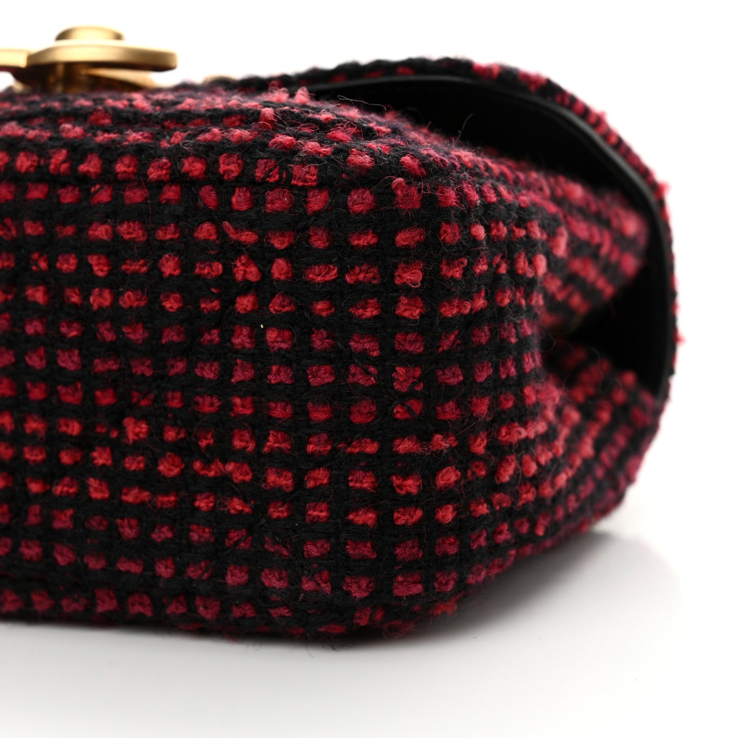 Tweed Quilted Mini Maxi CC Flap Burgundy Black