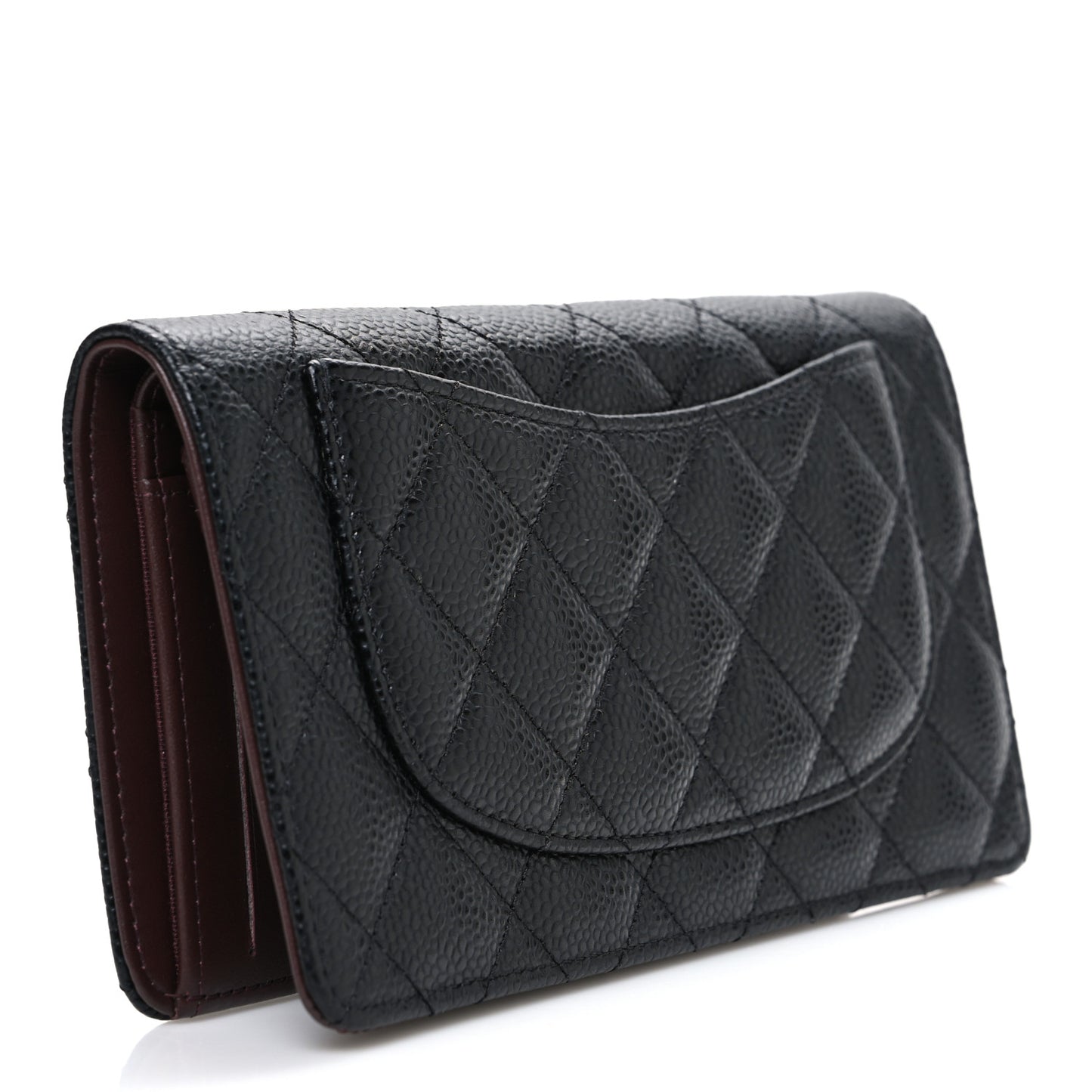 Caviar Quilted Yen Wallet Black