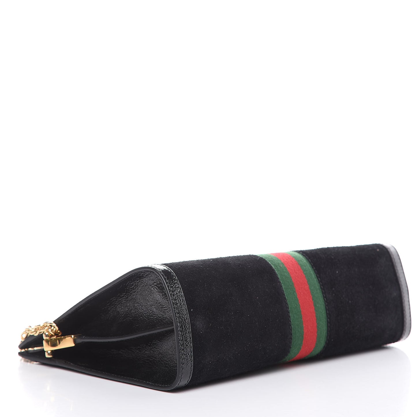 Suede Patent GG Web Medium Ophidia Chain Shoulder Bag Black