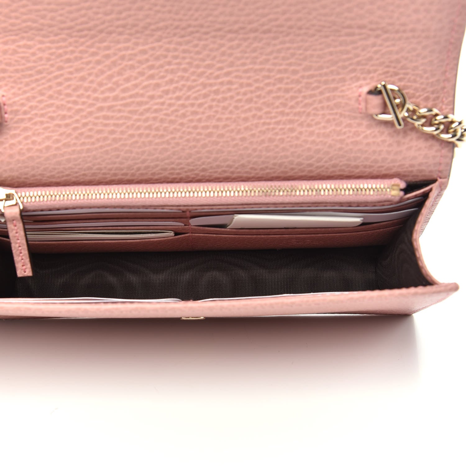 Gucci Dollar Calfskin Interlocking G Chain Wallet Soft Pink 5 of 9