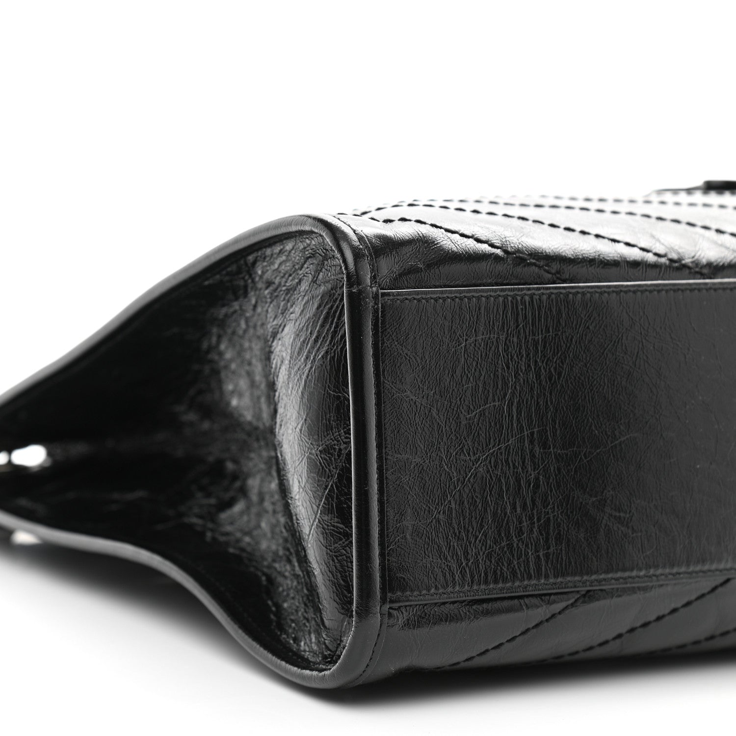 Saint Laurent Crinkled Calfskin Matelasse Monogram Medium Niki Shopper Tote Black 9 of 11