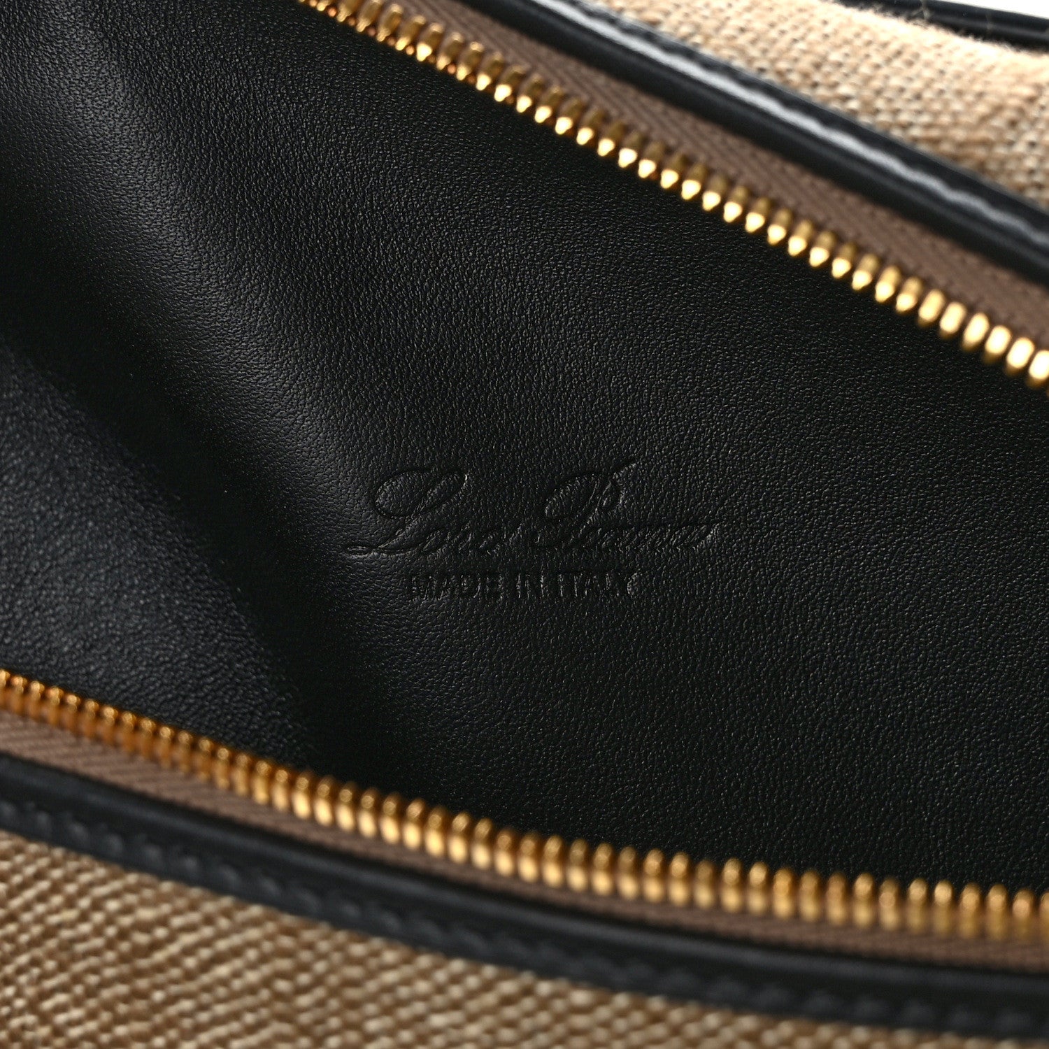 Loro Piana Hemp Silk L19 Extra Pocket Pouch Mooncake Biscuit Black 6 of 10