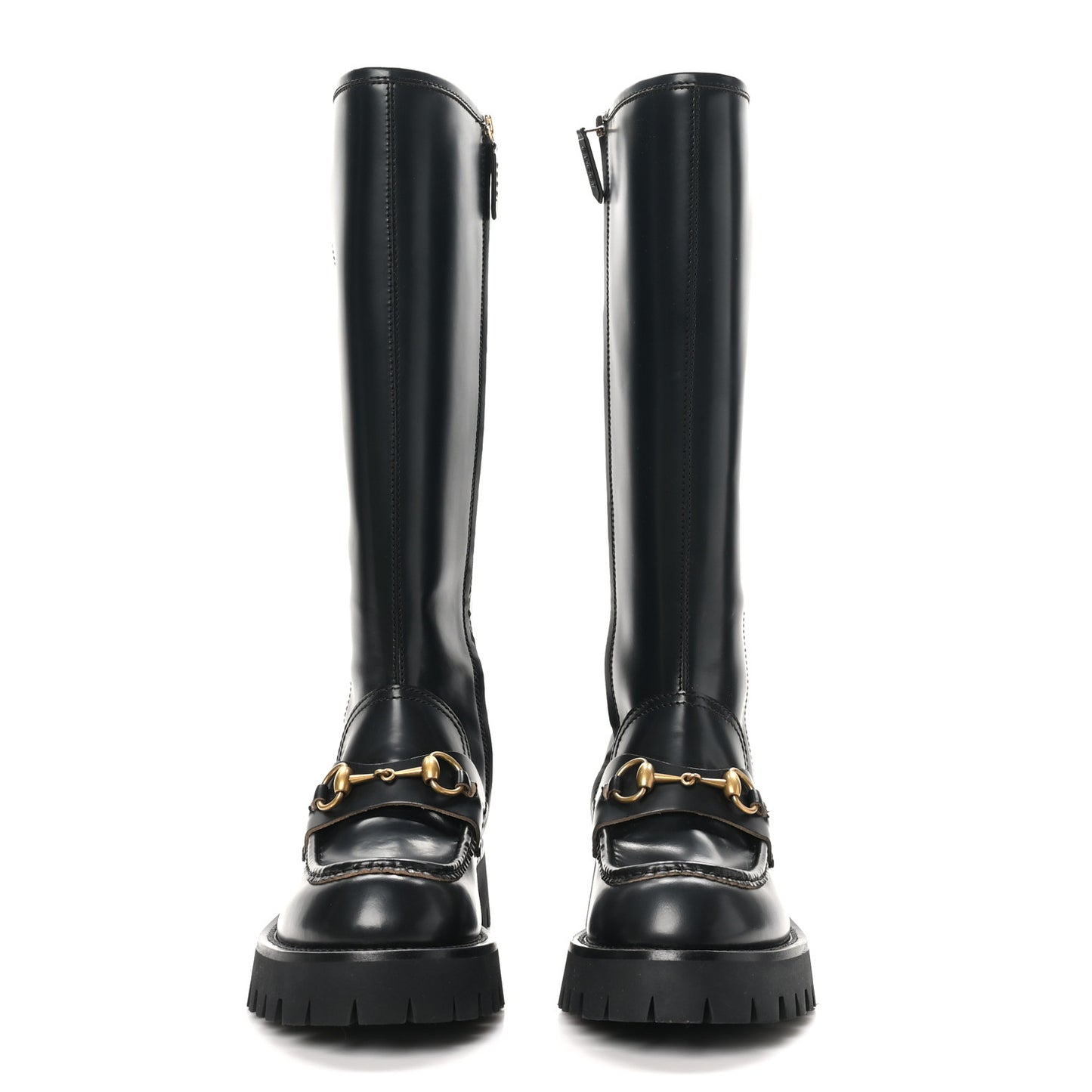 Cordovan Lux Harald Horsebit Knee High Boots 38 Black
