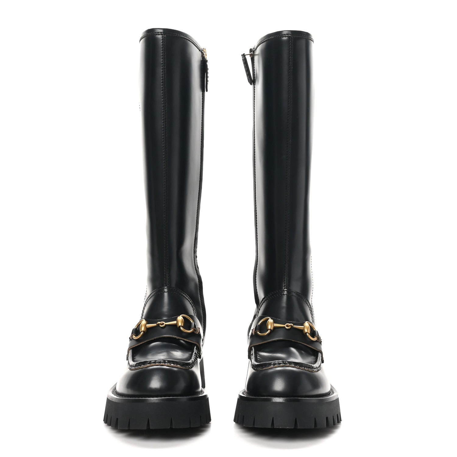 Gucci Cordovan Lux Harald Horsebit Knee High Boots 38 Black 2 of 9