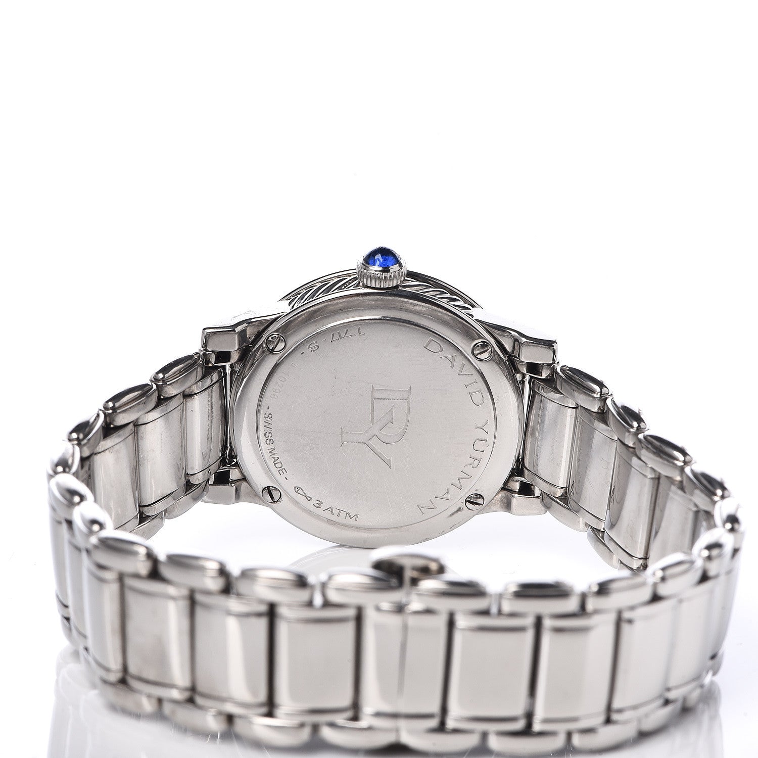 David Yurman Stainless Steel Diamond Bezel Mother of Pearl 30mm Classic Quartz Watch 5 of 8