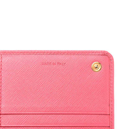 Prada Saffiano Metal Continental Flap Wallet Peonia 8 of 10