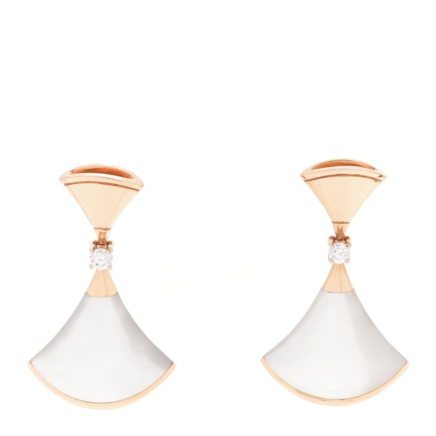 18K Rose Gold Diamond Mother of Pearl Divas' Dream Earrings