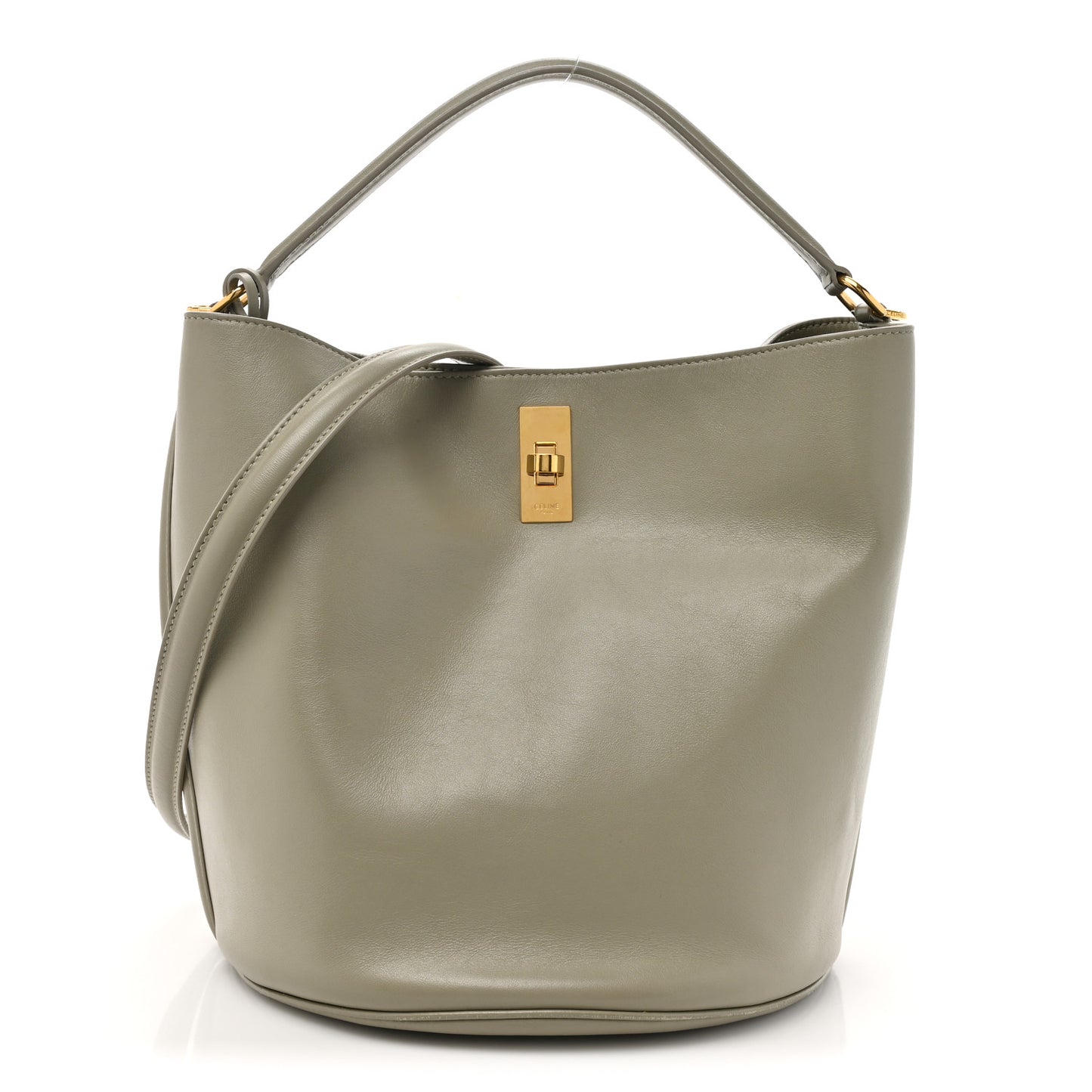 Smooth Calfskin Bucket 16 Bag  Green Clay