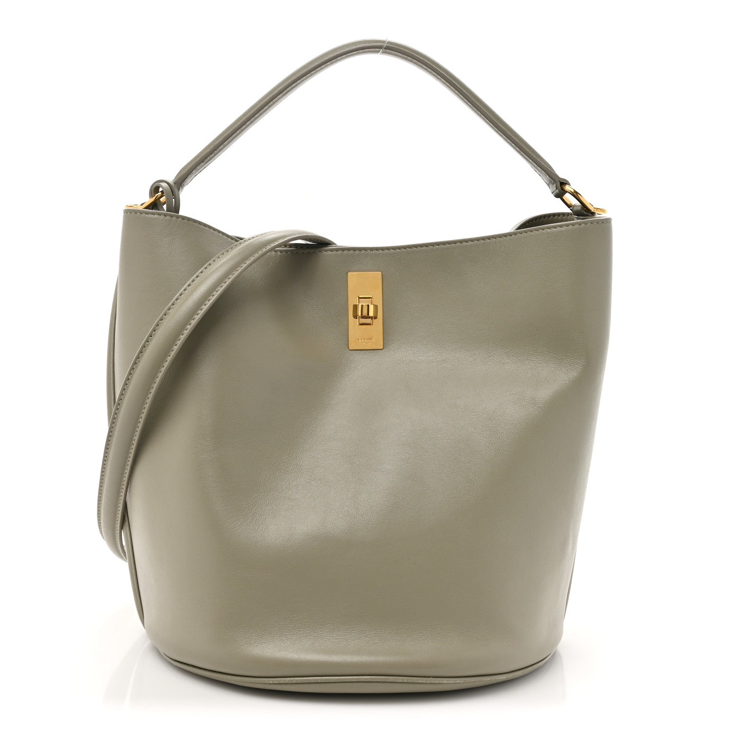 Celine Smooth Calfskin Bucket 16 Bag  Green Clay 1 of 15
