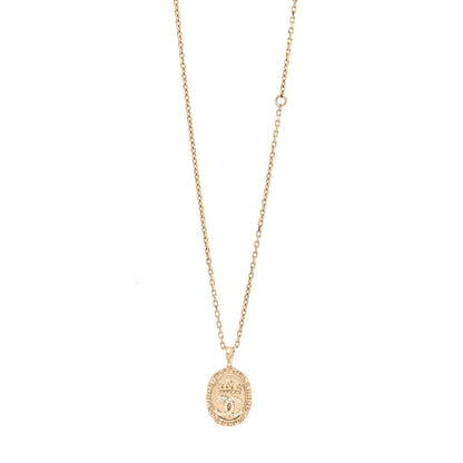 Chanel Crystal CC Crown Signet Necklace Gold 1 of 5