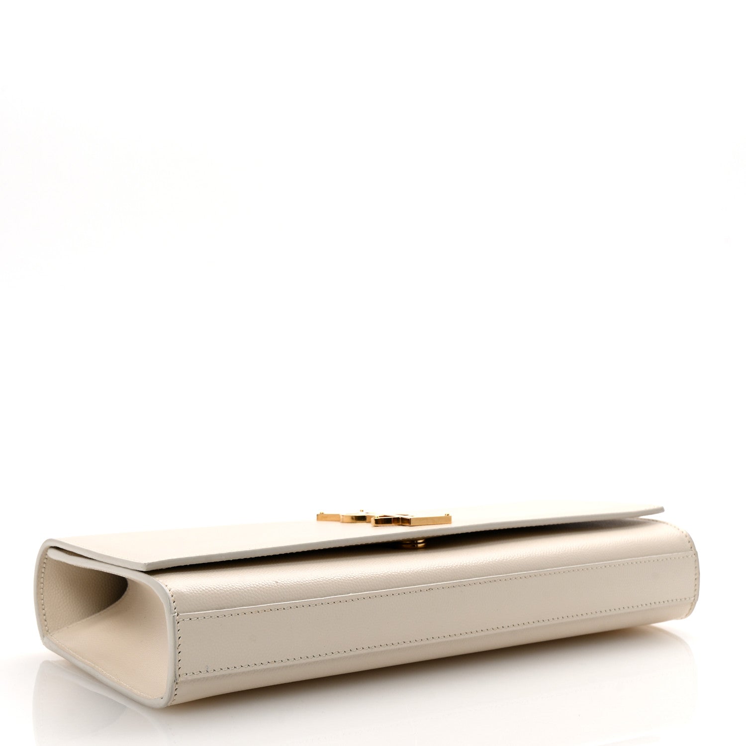 Saint Laurent Grain De Poudre Classic Monogram Cassandre Clutch Dove White 4 of 9