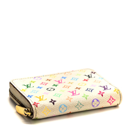 Louis Vuitton Monogram Multicolor Zippy Coin Purse Wallet White Raisin 4 of 7