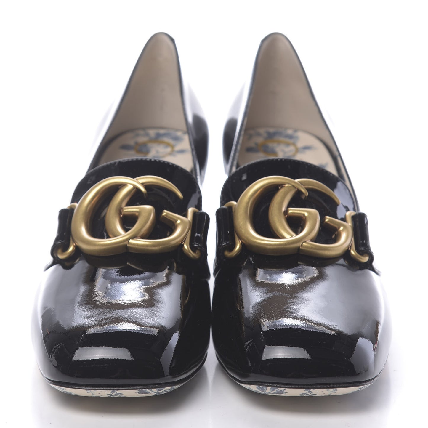 Vernice GG Victoire 55mm Loafer Pumps 38 Black