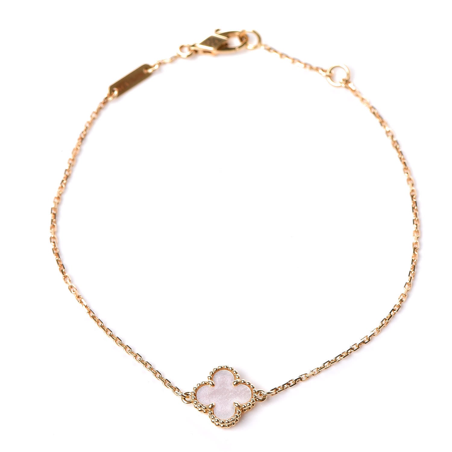 Van Cleef & Arpels 18K Yellow Gold Mother of Pearl Sweet Alhambra Bracelet 1 of 5