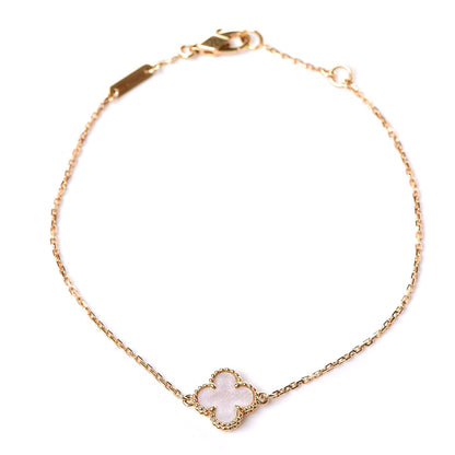 Van Cleef & Arpels 18K Yellow Gold Mother of Pearl Sweet Alhambra Bracelet 1 of 5