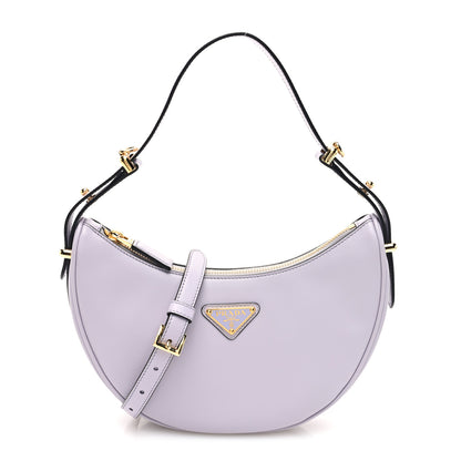 Prada Soft Calfskin Arque Shoulder Bag Glicine 1 of 9