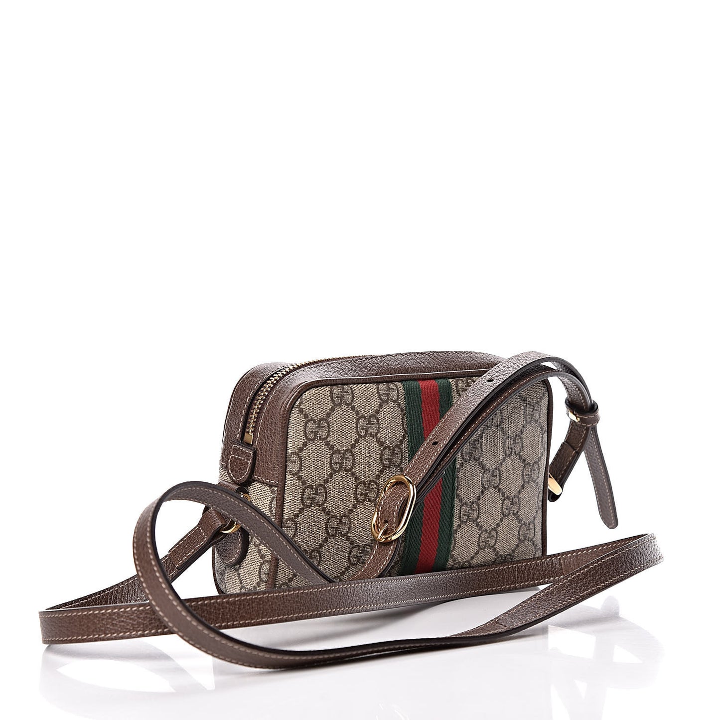 GG Supreme Monogram Web Mini Ophidia Shoulder Bag Brown