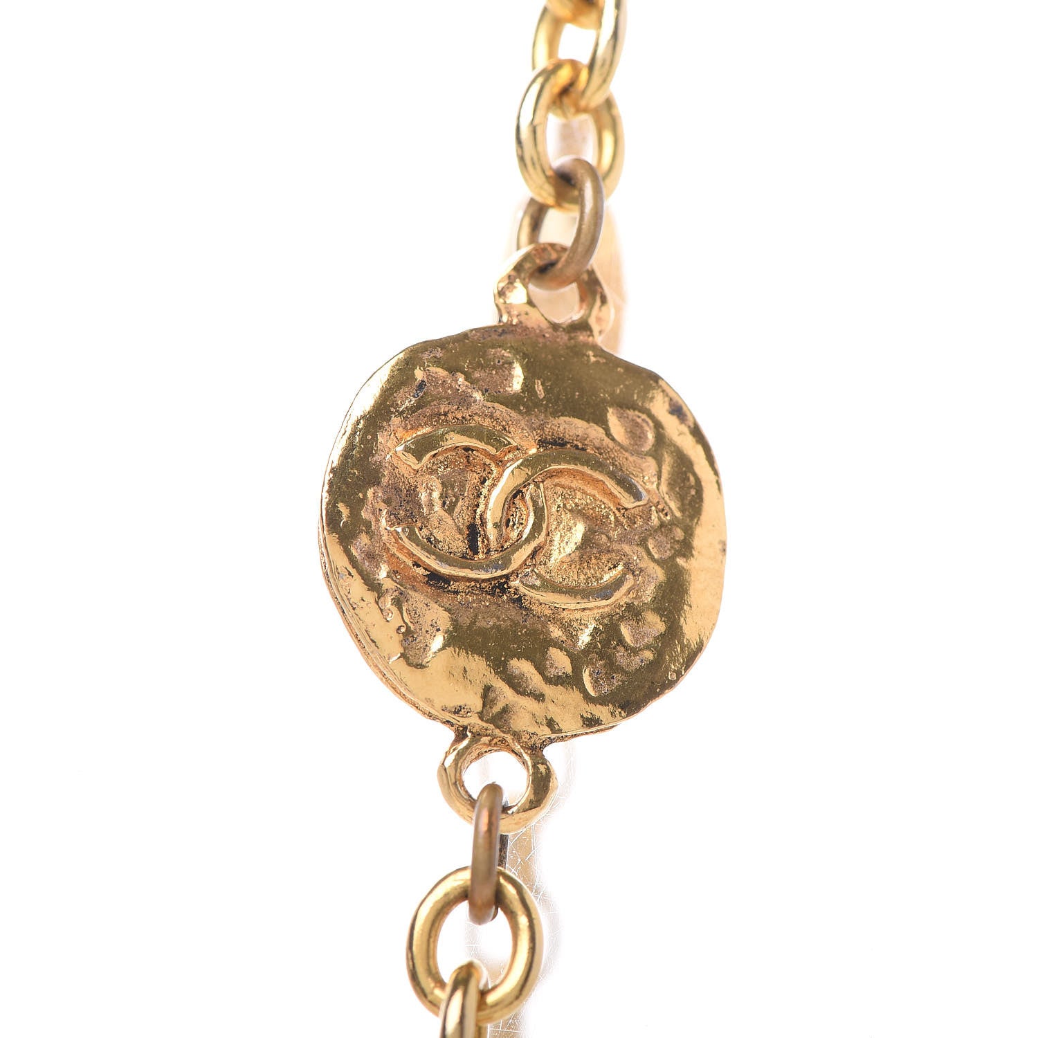 Chanel CC Medallion Long Chain Necklace Gold 6 of 6