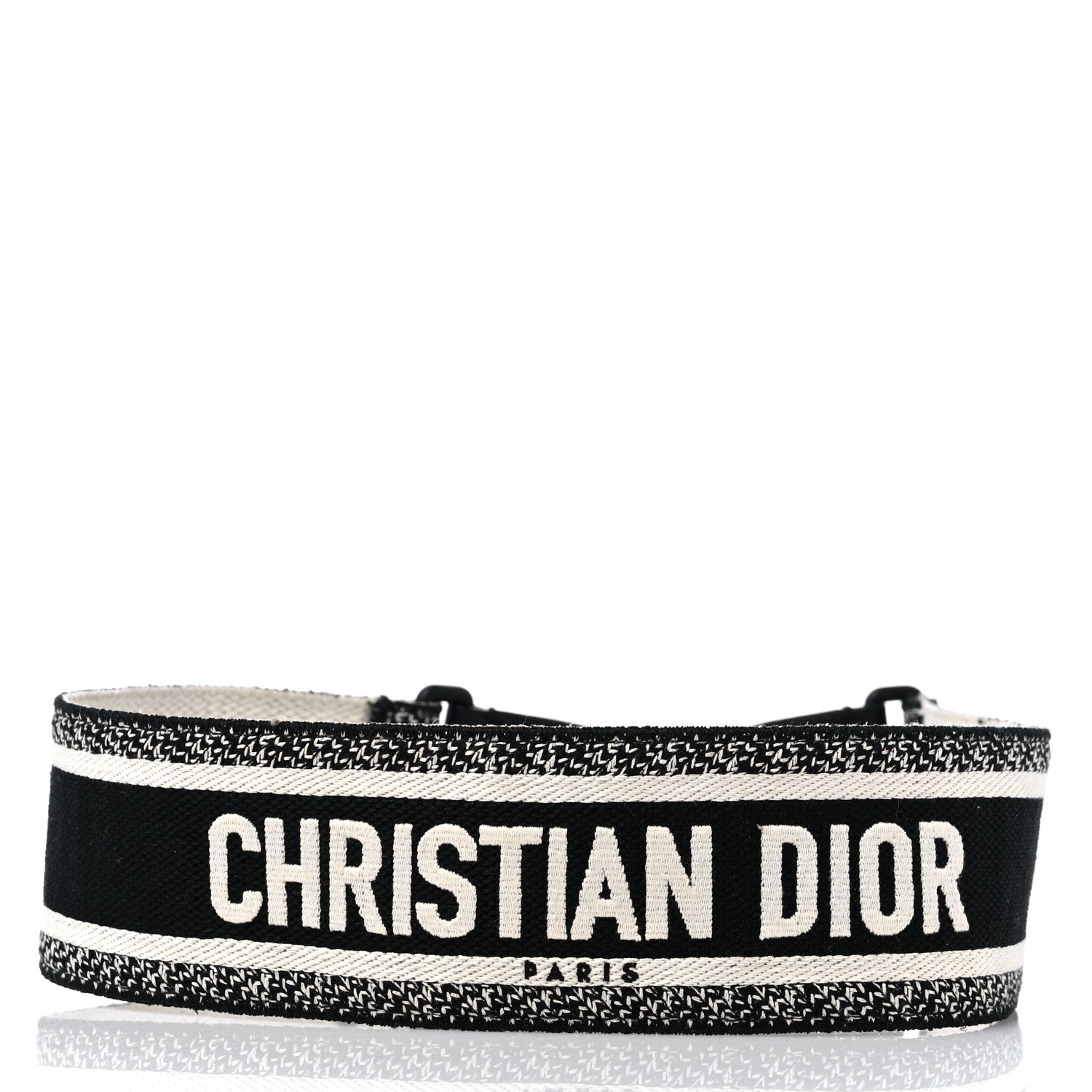 Christian Dior Canvas Embroidered Shoulder Strap Black Ultramatte 2 of 6