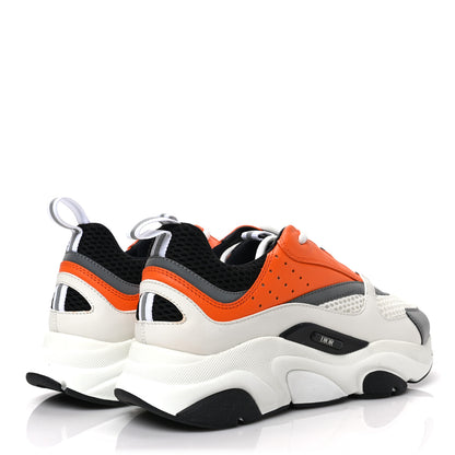 Christian Dior Technical Mesh Calfskin Mens B22 Sneakers 40 White Orange 4 of 8