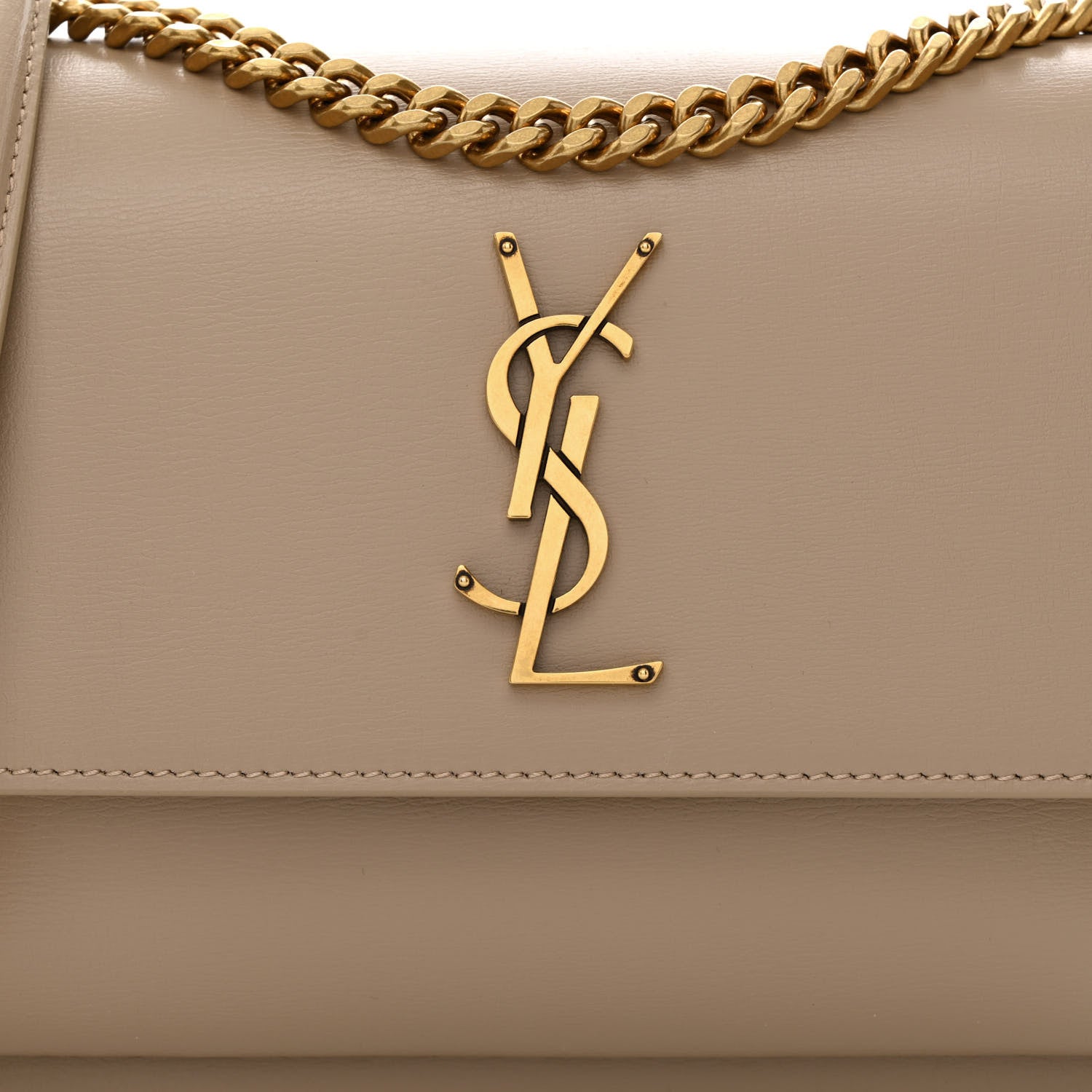Saint Laurent Calfskin Medium Monogram Sunset Dark Beige 8 of 11