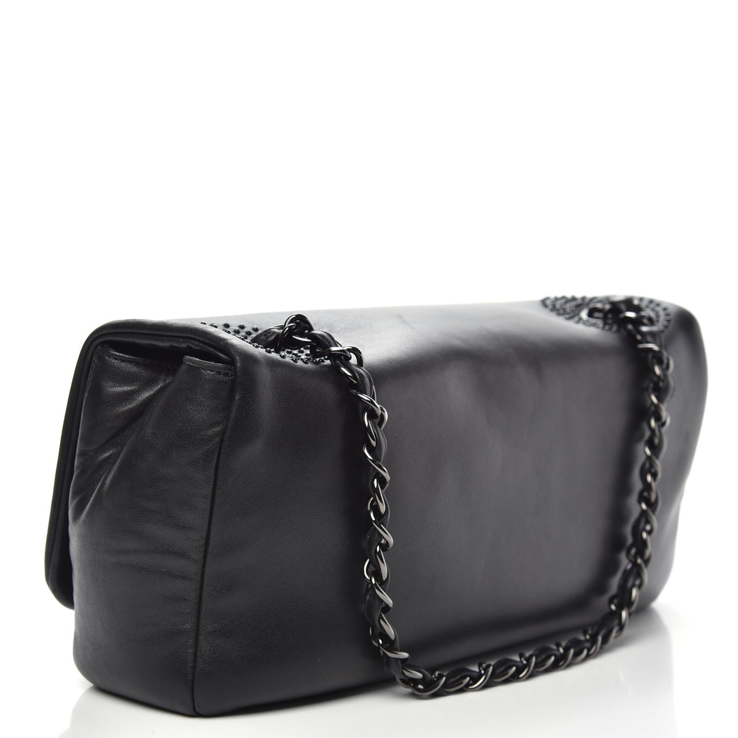 Chanel Lambskin Studded CC East West Flap Black 3 of 15