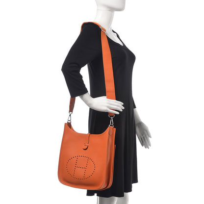 Hermes Taurillon Clemence Evelyne III PM Orange 2 of 13