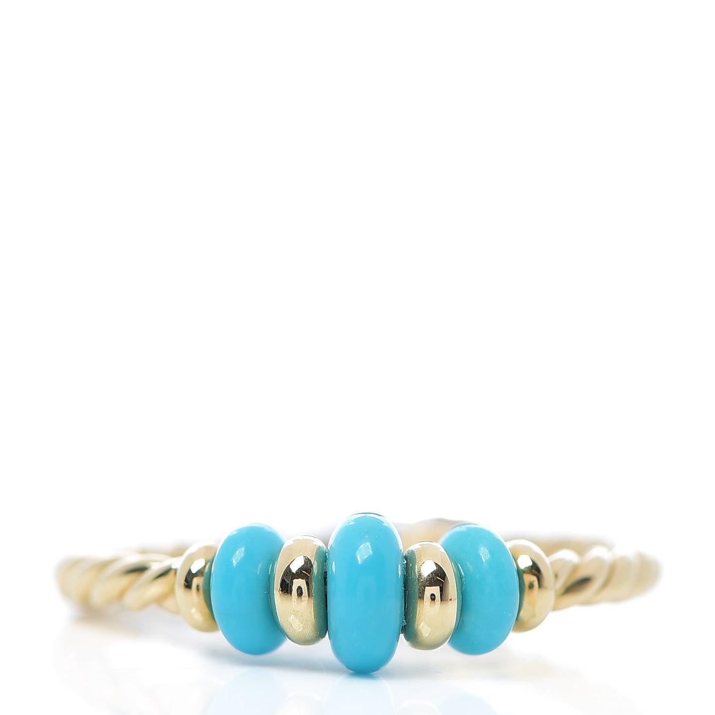 18K Yellow Gold Turquoise Rio Rondelle Ring 54 7