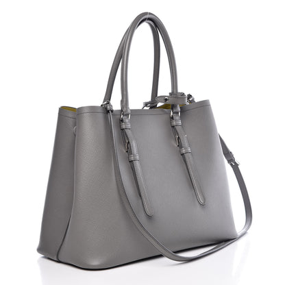 Prada Saffiano Cuir Medium Double Handle Tote Marmo Salvia 3 of 11