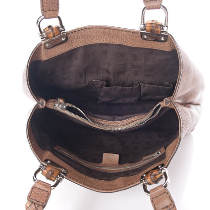 Gucci Calfskin Medium Bamboo Bar Tote Bag Brown 4 of 8