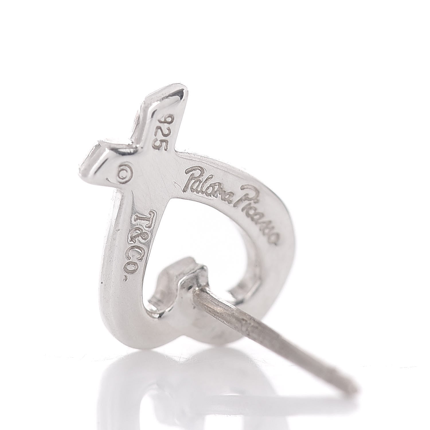 Tiffany Sterling Silver Mini Paloma Picasso Loving Heart Earrings 4 of 4