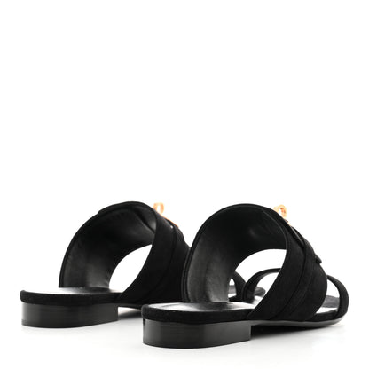 Hermes Suede Goatskin Avenue Sandals 36 Black 4 of 9