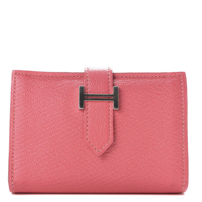 Hermes Chevre Mysore Mini Bearn Wallet Rose Lipstick 1 of 7