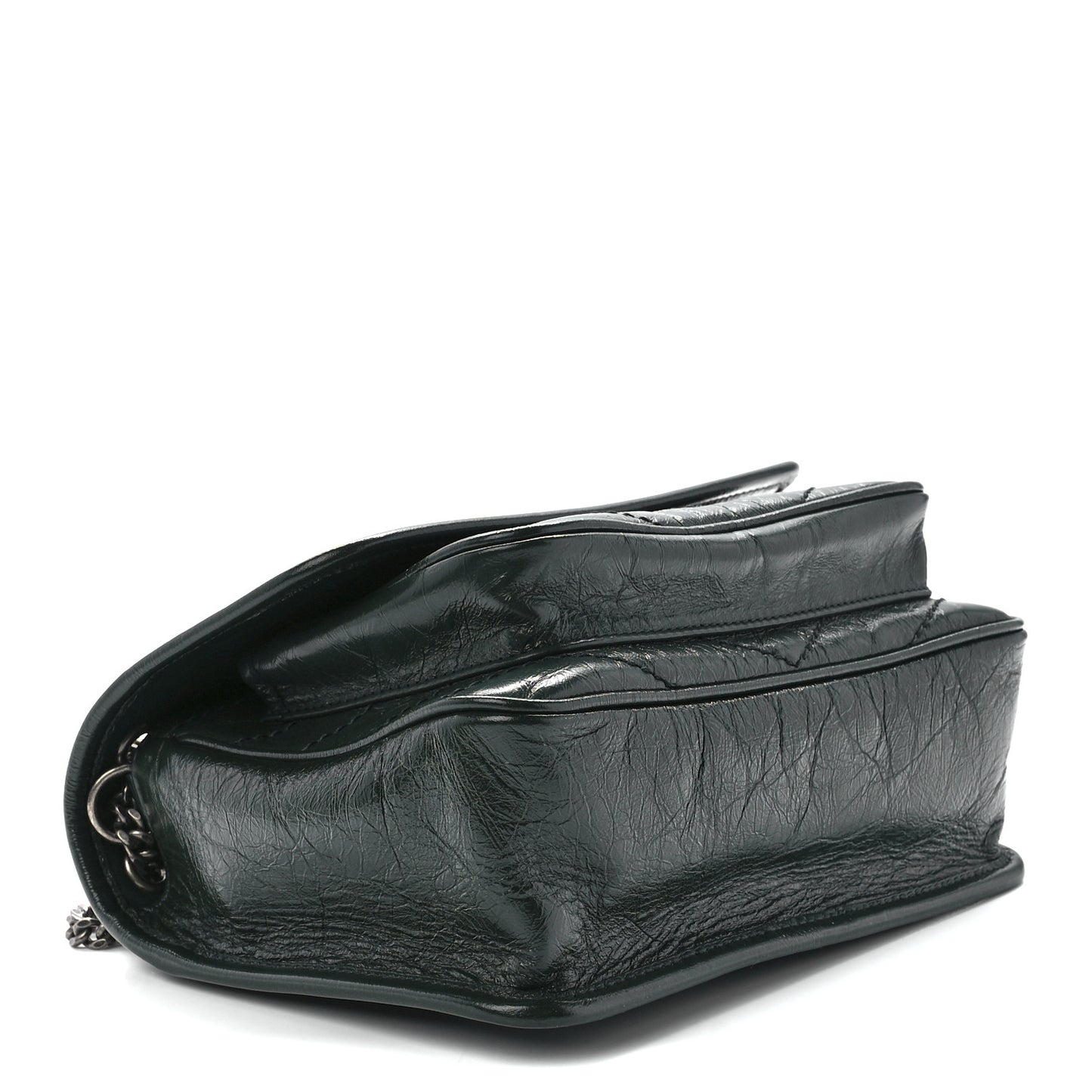 Crinkled Calfskin Matelasse Monogram Baby Niki Chain Satchel