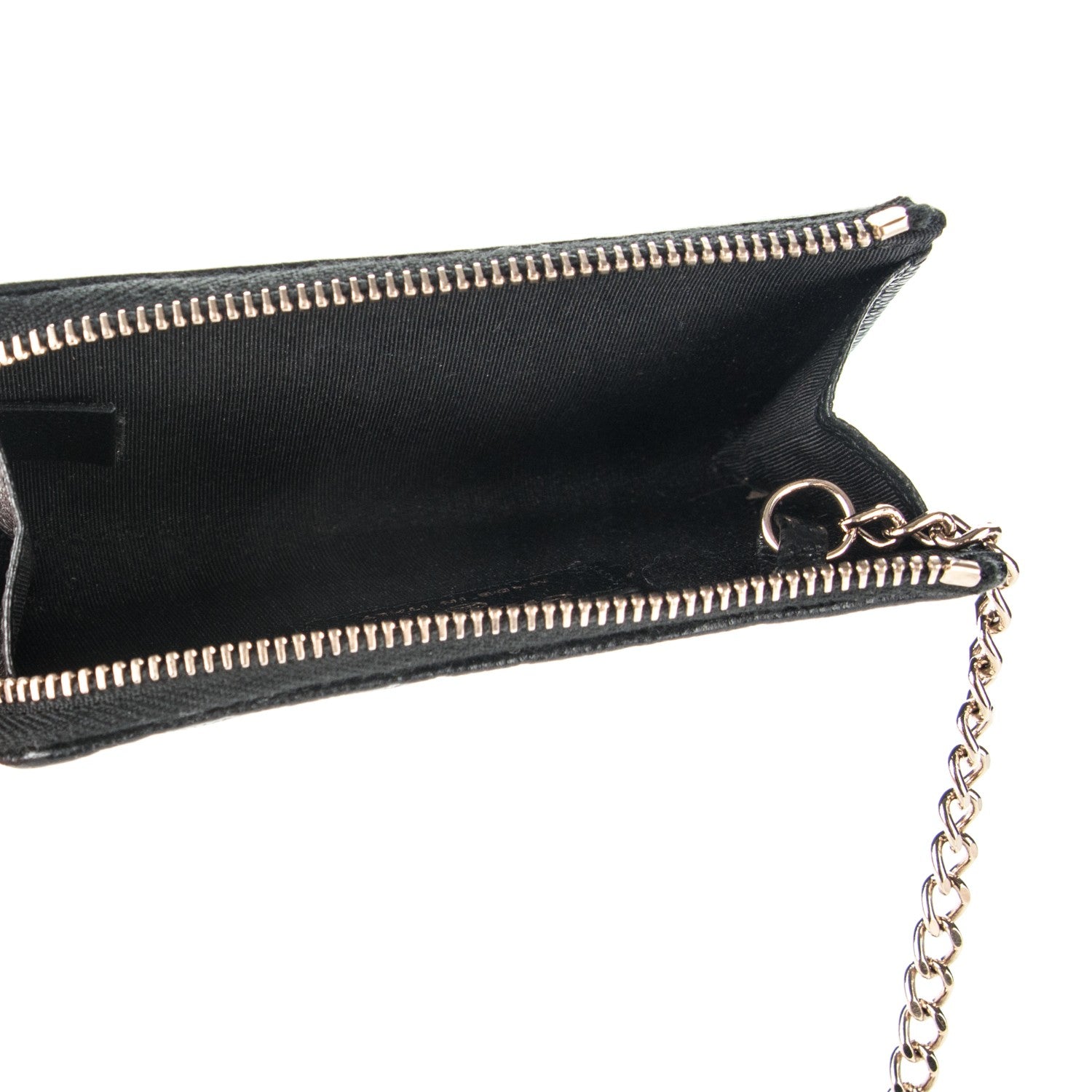 Chanel Caviar Camellia Embossed Key Holder Case Black 5 of 7