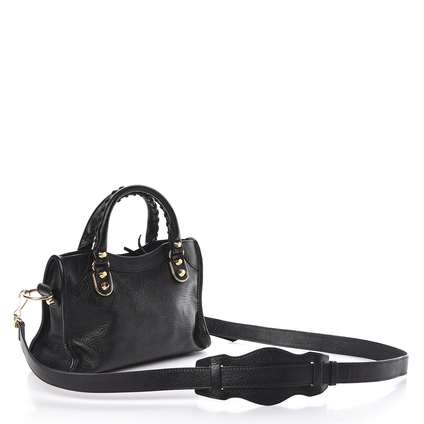 Chevre Gold Metallic Edge Hardware Mini City Black