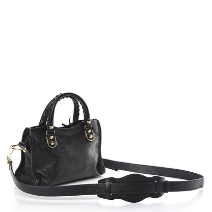 Balenciaga Chevre Gold Metallic Edge Hardware Mini City Black 3 of 10