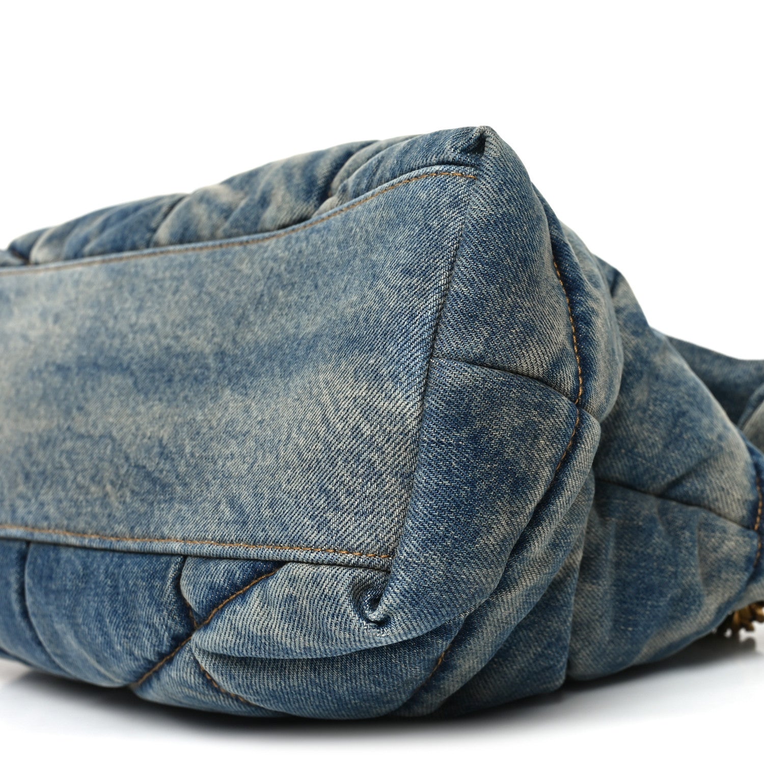 Saint Laurent Denim Quilted Medium Loulou Puffer Monogram Chain Satchel Blue Cinnamon 10 of 10