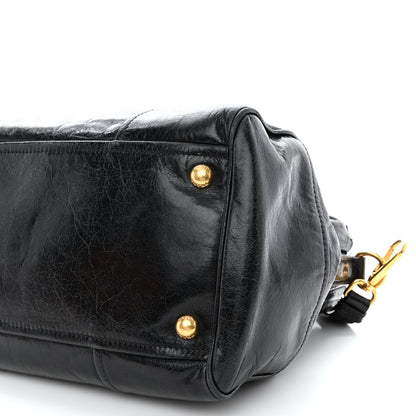 Prada Vitello Shine Shopping Satchel Black 12 of 15