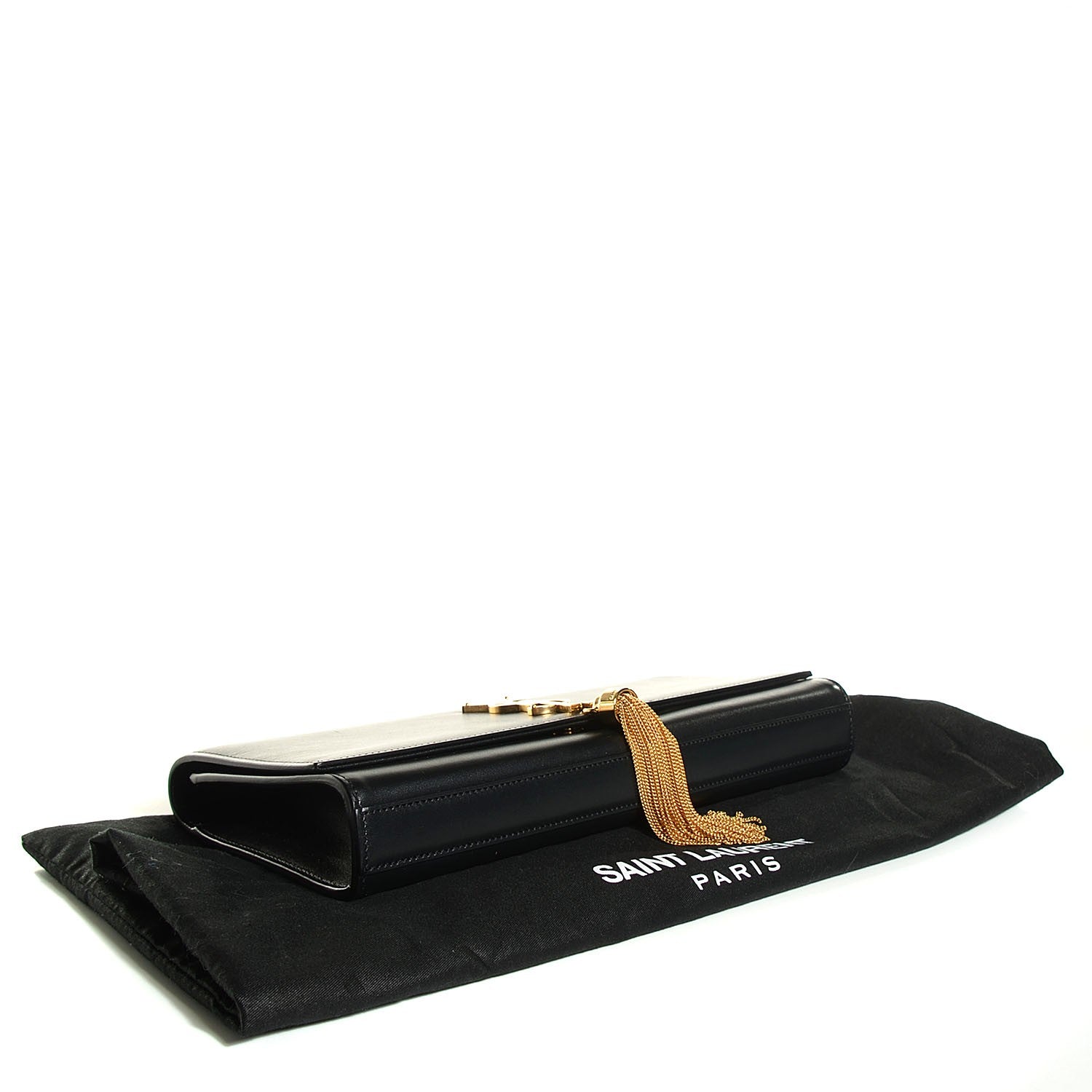 Saint Laurent Calfskin Classic Monogram Tassel Clutch Black 4 of 9