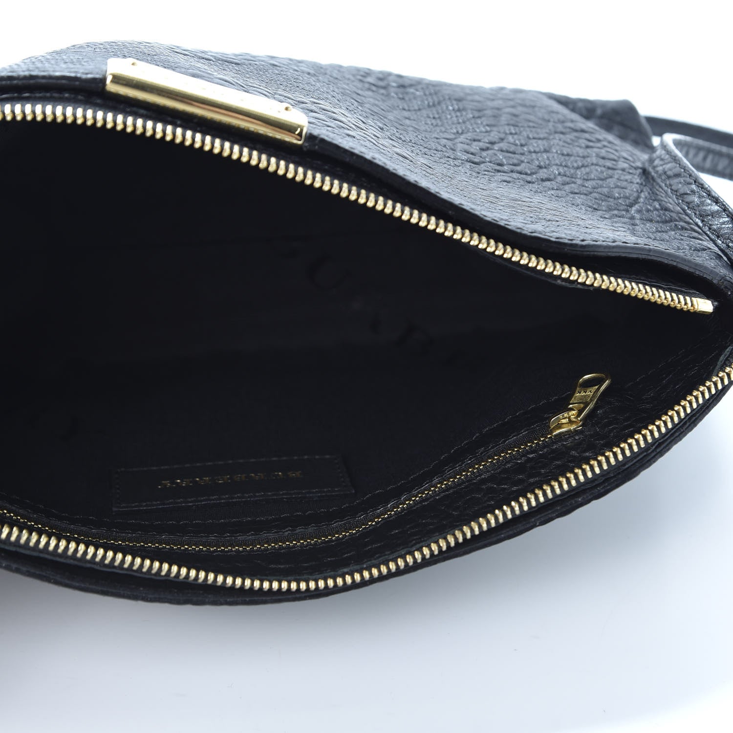 Burberry Signature Grain Calfskin Check Embossed Small Chichester Crossbody Clutch Bag Black 4 of 10