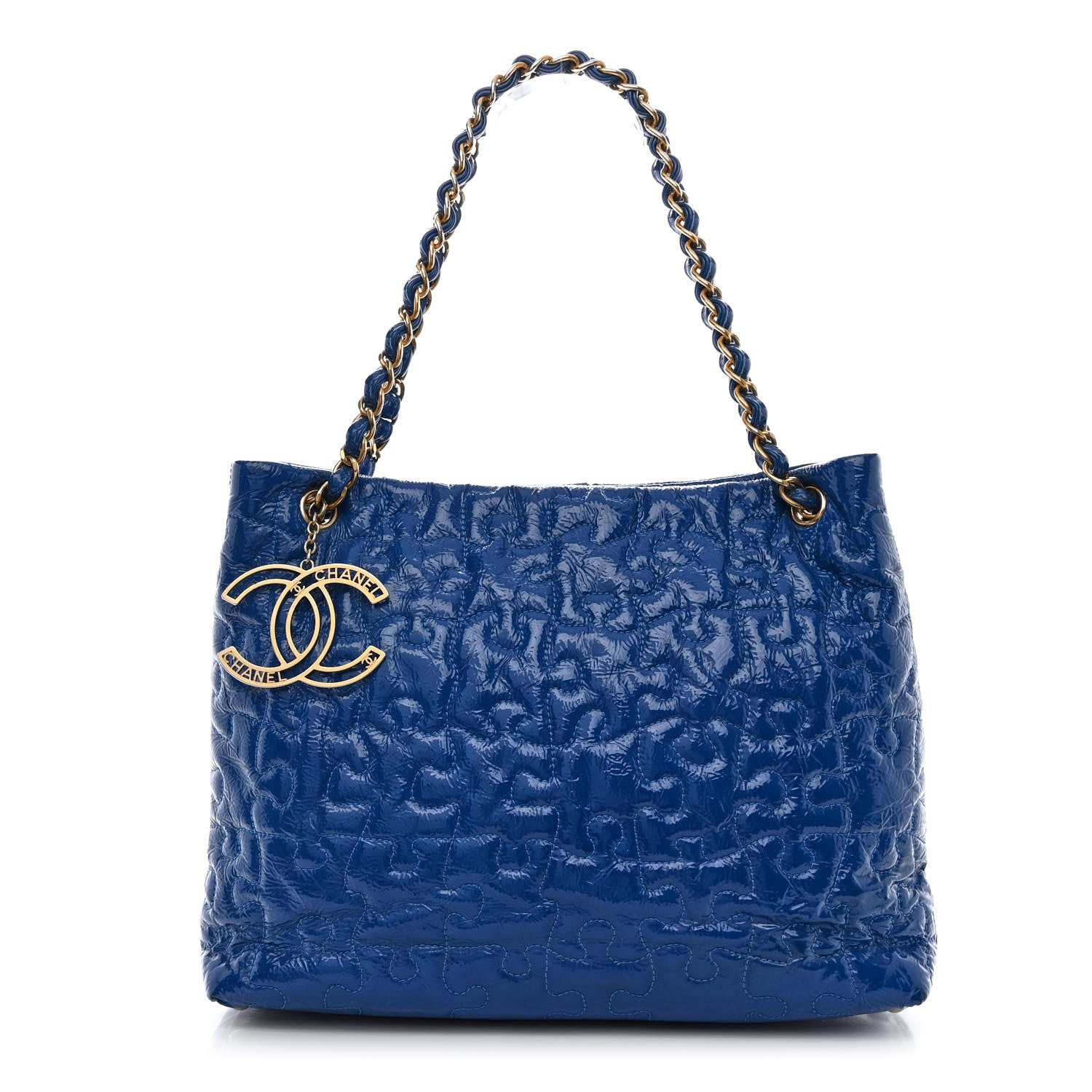 Chanel Patent Puzzle Tote Electric Blue 1 of 11