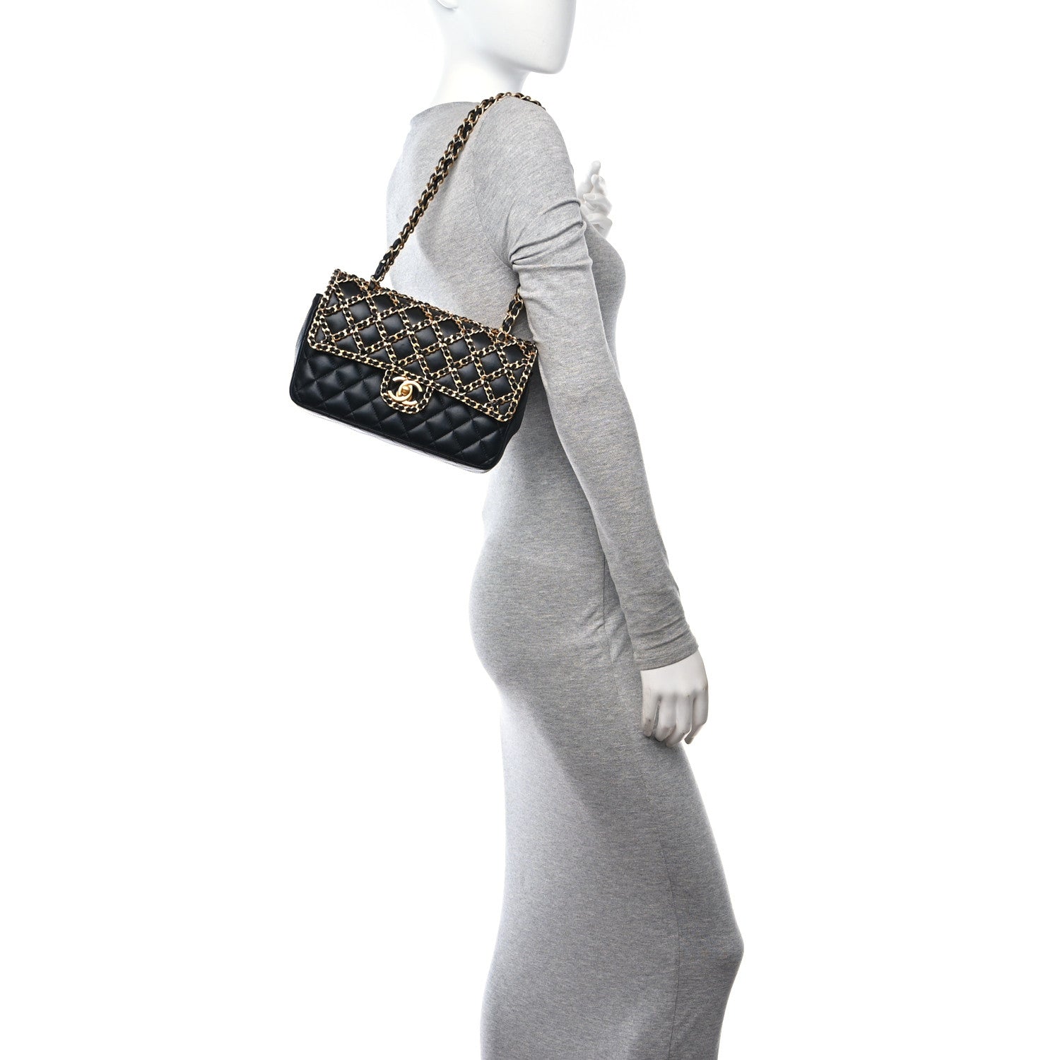 Chanel Lambskin Timeless Classic Chained Double Flap Black 2 of 10