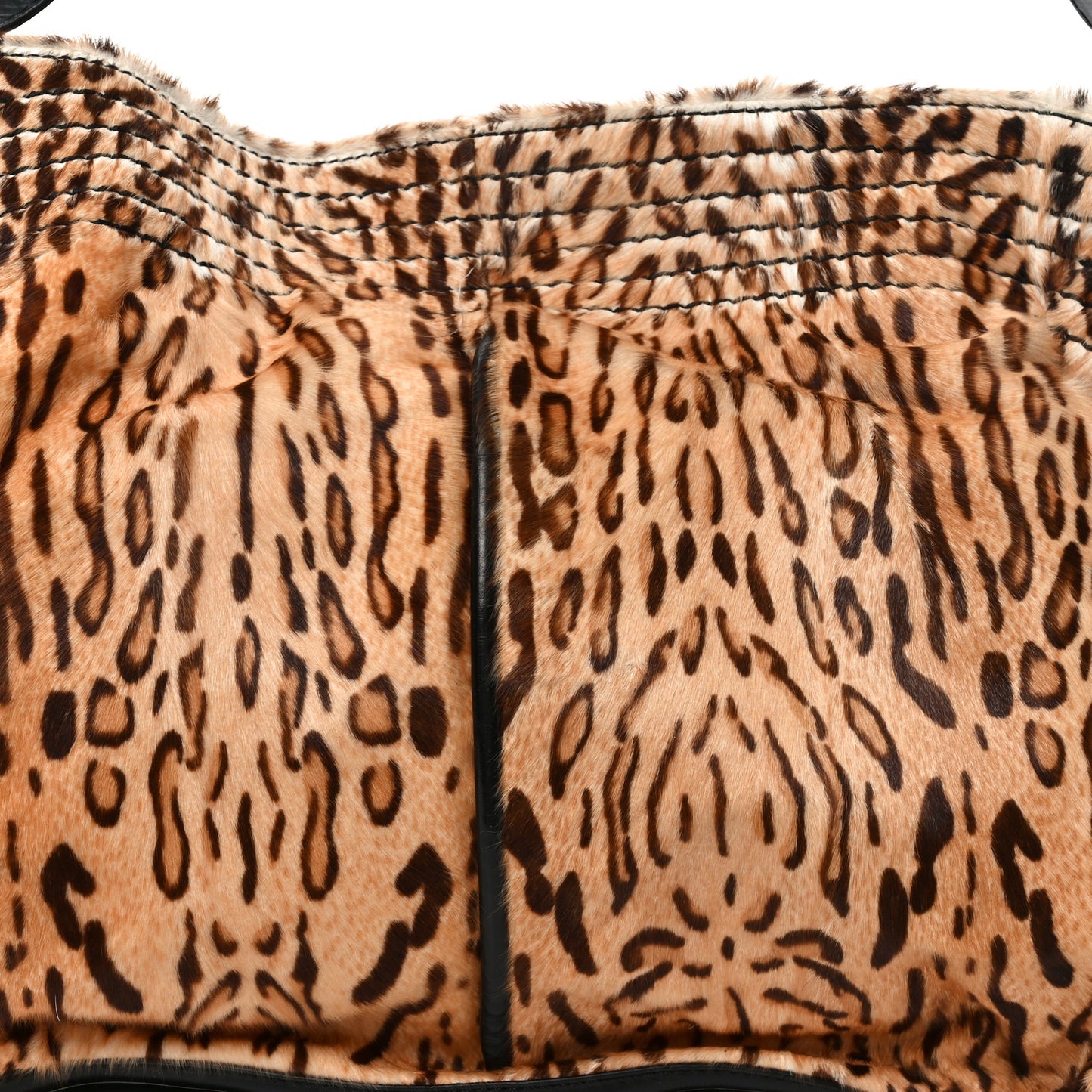 Wildcat Print Pony Hair Ayse Hobo Black