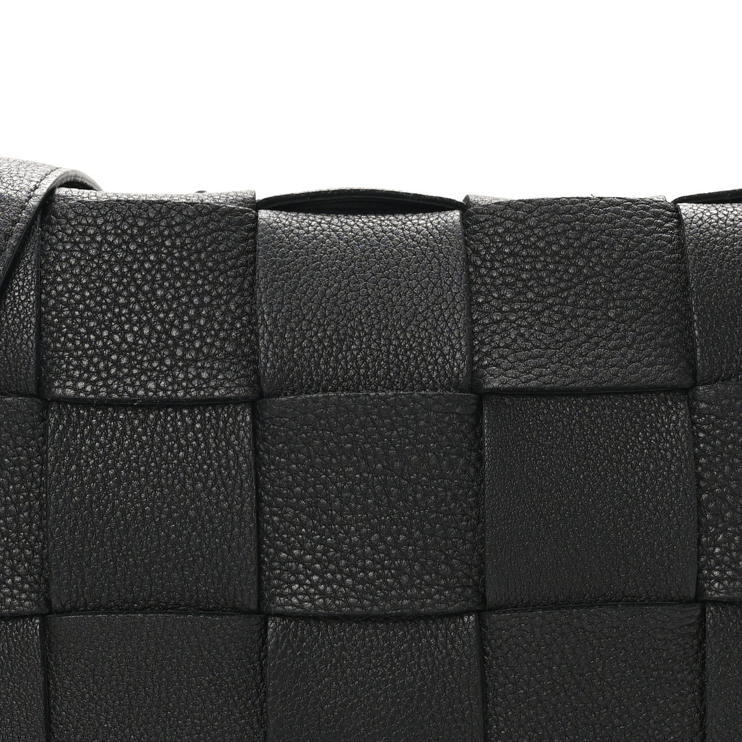 Bottega Veneta Grained Calfskin Maxi Intrecciato Cassette Crossbody Bag Black 7 of 9