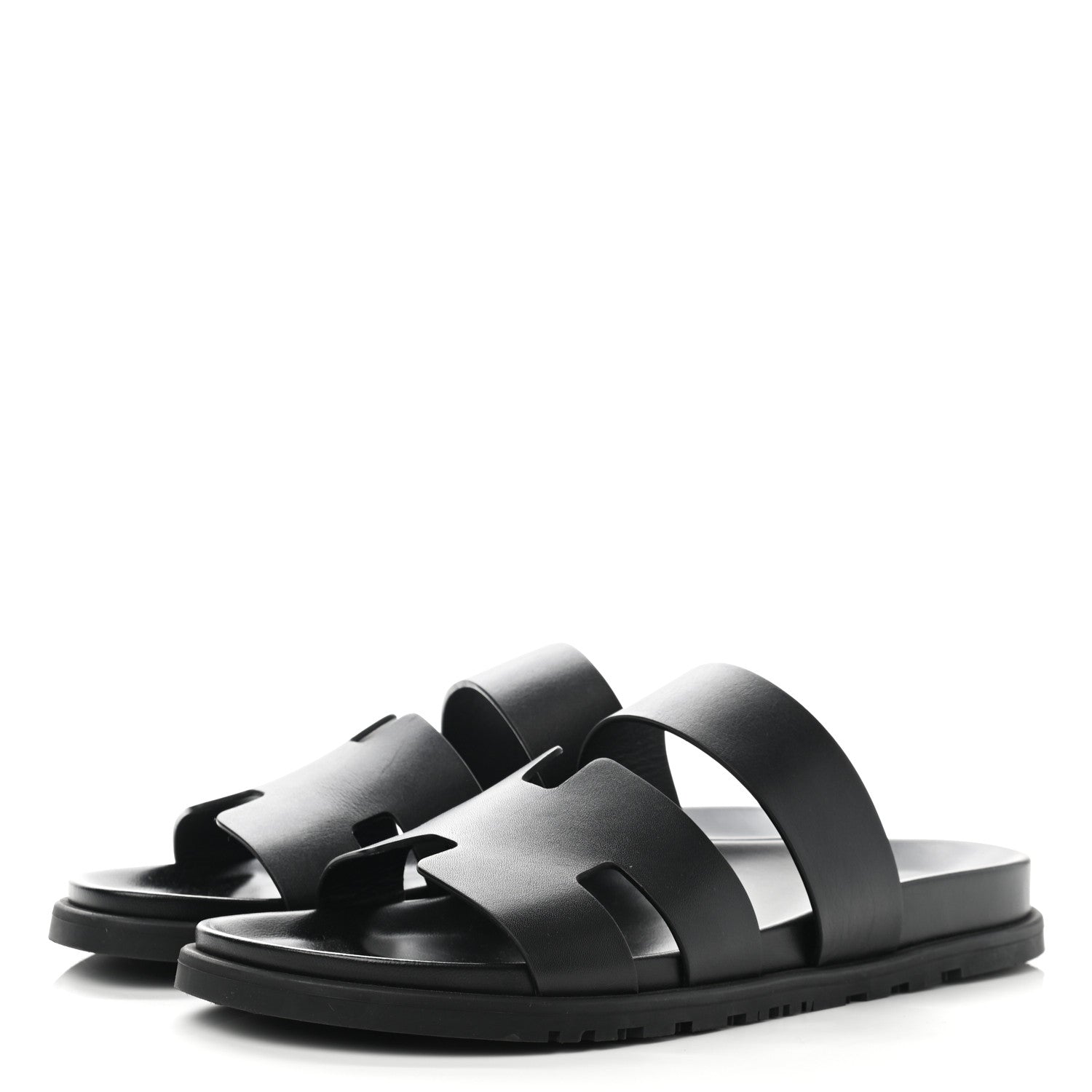 Hermes Calfskin Mens Chypre Sandals 43 Black 3 of 10